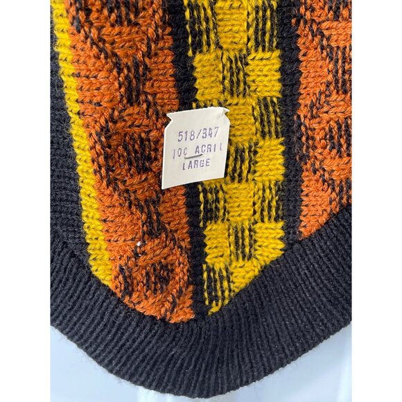 Vintage 70s College Point Sweater Vest Size Large VNeck Sleeveless Deadstock NEW - Picture 3 of 7